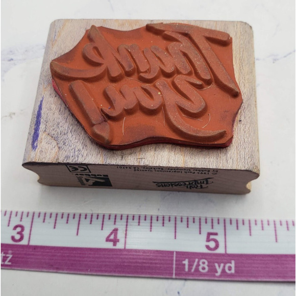 Thank You! Phrase in Brushstroke Font Posh Impressions Rubber Stampede Stamp - Picture 6 of 7
